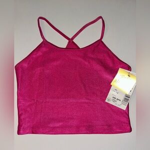 Body Wrappers Pink Dance Crop Top Girls 12-14